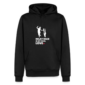 Ich Liebe Staffelläufe - Männer Premium Bio Hoodie - Schwarz - Vorne - Nico (187cm)