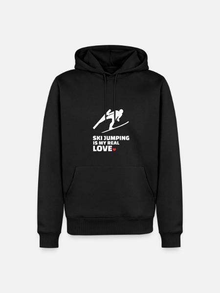 I love ski jumping - Men’s Premium Organic Hoodie - black