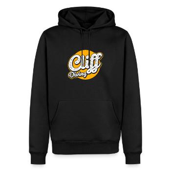 Retro Graphic Cliff Diver Cliff Diving Tombstoning - Men’s Premium Organic Hoodie - black - Front - Nico (187cm)