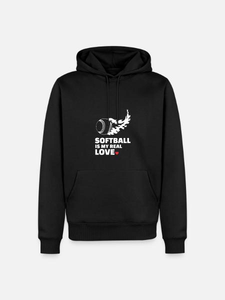 I love softball - Men’s Premium Organic Hoodie - black