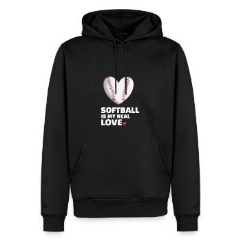 Ich Liebe Softball - Männer Premium Bio Hoodie - Schwarz - Vorne - Nico (187cm)