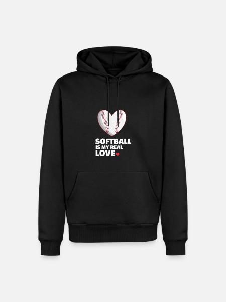 I love softball - Men’s Premium Organic Hoodie - black