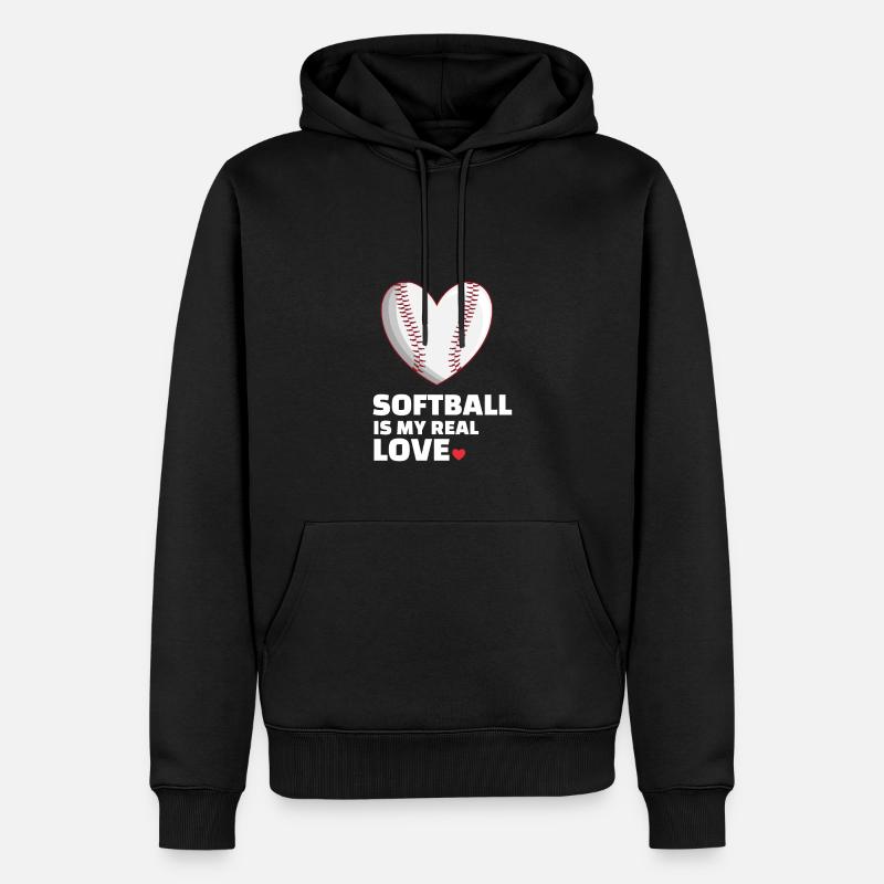 J’adore le softball - Sweat à capuche Premium bio Homme - noir