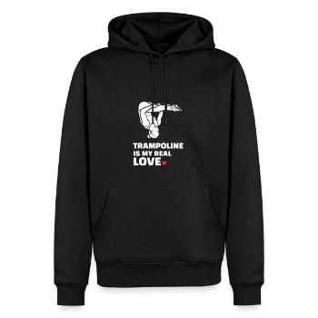 J’adore le trampoline - Sweat à capuche Premium bio Homme - noir - Devant - Nico (187cm)