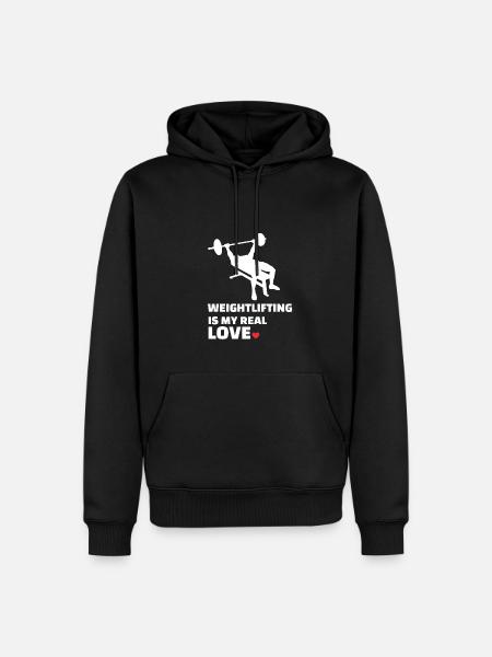 J’adore l’haltérophilie - Sweat à capuche Premium bio Homme - noir