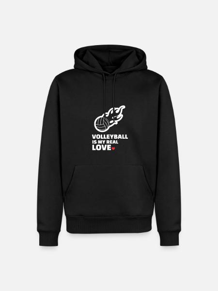 Ich Liebe Volleyball - Männer Premium Bio Hoodie - Schwarz