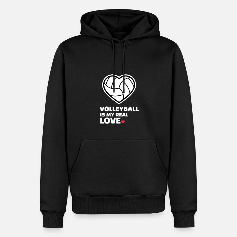 Ich Liebe Volleyball - Männer Premium Bio Hoodie - Schwarz