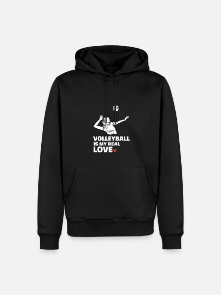 I love volleyball - Men’s Premium Organic Hoodie - black