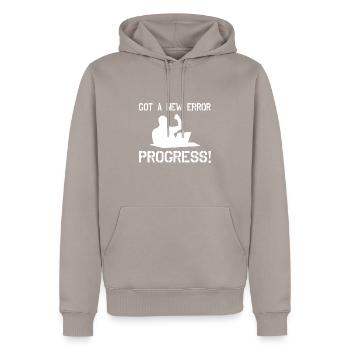 Got A New Error Progress Coder Software Developer - Männer Premium Bio Hoodie - Taupe - Vorne - Nico (187cm)