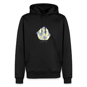 Kornblume, botanische Zeichnung - Männer Premium Bio Hoodie - Schwarz - Vorne - Nico (187cm)
