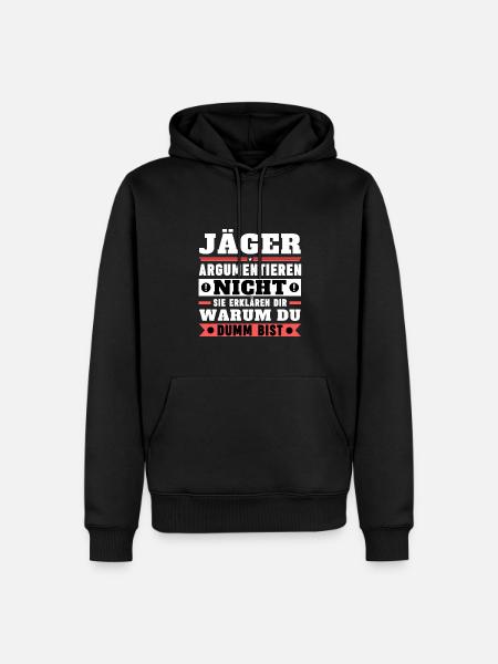 Hunters don't argue - Men’s Premium Organic Hoodie - black