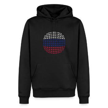 Russia flag (Dotted) - Sweat à capuche Premium bio Homme - noir - Devant - Nico (187cm)