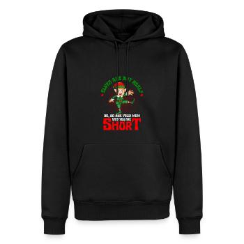 Fragen Sie Ihre Mutter, warum Sie ein kleiner Weihnachtselfenwitz sind - Männer Premium Bio Hoodie - Schwarz - Vorne - Nico (187cm)