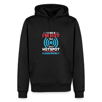 Je sais que je suis chaud mais votre hotspot est plus drôle - Sweat à capuche Premium bio Homme - noir - Devant - Nico (187cm)