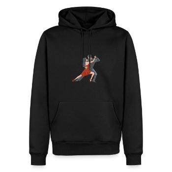 SALSA DANSE - Sweat à capuche Premium bio Homme - noir - Devant - Nico (187cm)