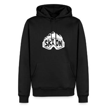 Ski mit Brille Skifahrer Skifahren Wintersport Ski - Männer Premium Bio Hoodie - Schwarz - Vorne - Nico (187cm)