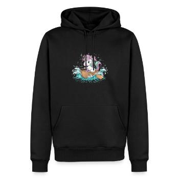 Ein Einhorn-Paddelboot - Männer Premium Bio Hoodie - Schwarz - Vorne - Nico (187cm)