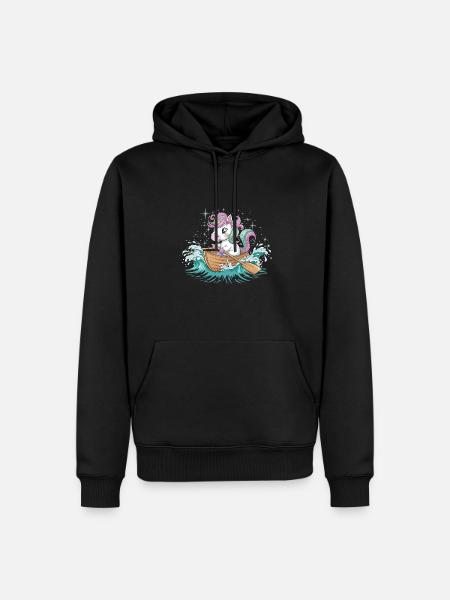 Ein Einhorn-Paddelboot - Männer Premium Bio Hoodie - Schwarz