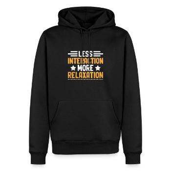 Moins d’interaction, plus de détente Dictons pour - Sweat à capuche Premium bio Homme - noir - Devant - Nico (187cm)