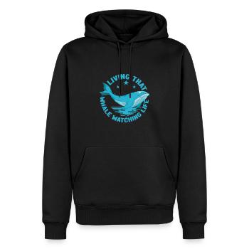 Living That Whale Watching Life Whale Lover Gifts - Männer Premium Bio Hoodie - Schwarz - Vorne - Nico (187cm)