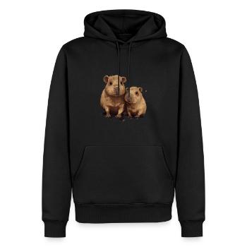 Capybaras capybara - Sweat à capuche Premium bio Homme - noir - Devant - Nico (187cm)