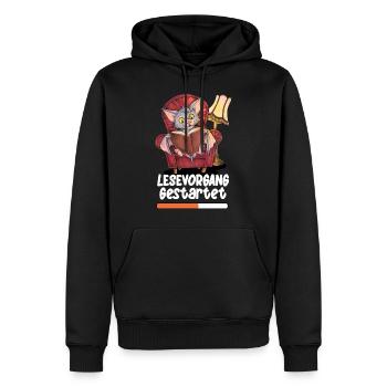 Lesevorgang gestartet Niedliche Lesende Fledermaus - Männer Premium Bio Hoodie - Schwarz - Vorne - Nico (187cm)
