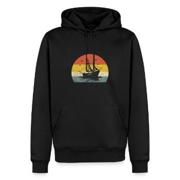 Retro Bootfahren Paddelboot - Männer Premium Bio Hoodie - Schwarz - Vorne - Nico (187cm)