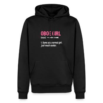 Hautbois fille hautbois basoliste fanfare instrument - Sweat à capuche Premium bio Homme - noir - Devant - Nico (187cm)