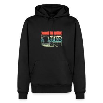 Rétro permis de conduire École de conduite examen Conducteurs - Sweat à capuche Premium bio Homme - noir - Devant - Nico (187cm)