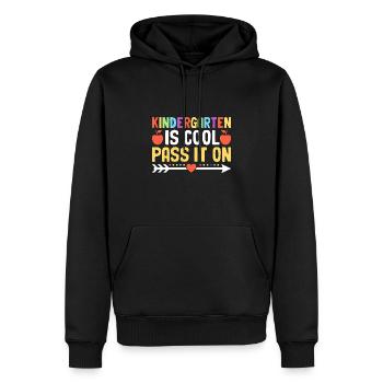 Kindergarten Is Cool Pass It On School Teacher - Men’s Premium Organic Hoodie - black - Front - Nico (187cm)