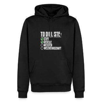 Gesellenprüfung bestanden Geselle Geschenkidee - Männer Premium Bio Hoodie - Schwarz - Vorne - Nico (187cm)