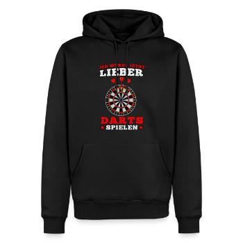 Lieber Darts spielen Dart Dartspieler 180 - Männer Premium Bio Hoodie - Schwarz - Vorne - Nico (187cm)