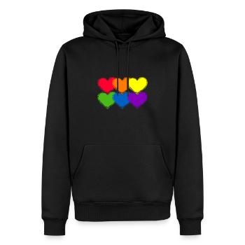 Pride Heart Lgbtq Bisexual Rainbow Love Transgende - Männer Premium Bio Hoodie - Schwarz - Vorne - Nico (187cm)