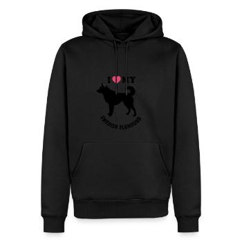 Ich liebe meinen schwedischen Elchhund - Männer Premium Bio Hoodie - Schwarz - Vorne - Nico (187cm)