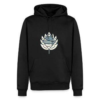 Palmenblatt - Männer Premium Bio Hoodie - Schwarz - Vorne - Nico (187cm)