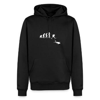 Evolution Graphic Diver Diving Scuba Diver Apnoe S - Männer Premium Bio Hoodie - Schwarz - Vorne - Nico (187cm)