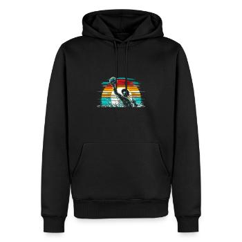 Joueur de water-polo rétro Sports de polo aquatique - Sweat à capuche Premium bio Homme - noir - Devant - Nico (187cm)