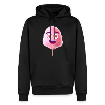 Barbe à papa rose - Sweat à capuche Premium bio Homme - noir - Devant - Nico (187cm)