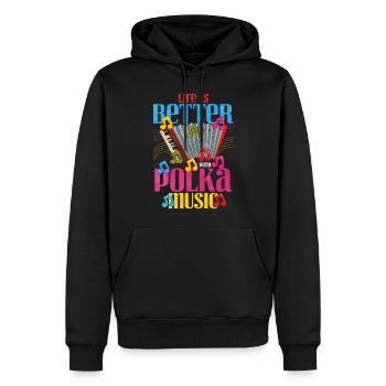 Accordion Polka Music Gift - Men’s Premium Organic Hoodie - black - Front - Nico (187cm)