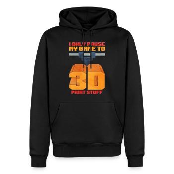 Impression 3D - Sweat à capuche Premium bio Homme - noir - Devant - Nico (187cm)