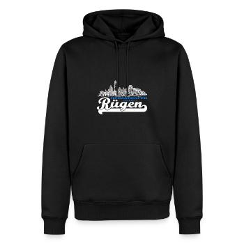 Heimathafen Rügen - Männer Premium Bio Hoodie - Schwarz - Vorne - Nico (187cm)