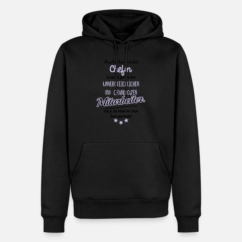 Beste Chefin Tasse - Männer Premium Bio Hoodie - Schwarz