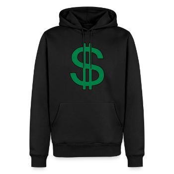 Money Money (V) - Sweat à capuche Premium bio Homme - noir - Devant - Nico (187cm)