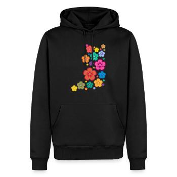 chemise floraux - Sweat à capuche Premium bio Homme - noir - Devant - Nico (187cm)