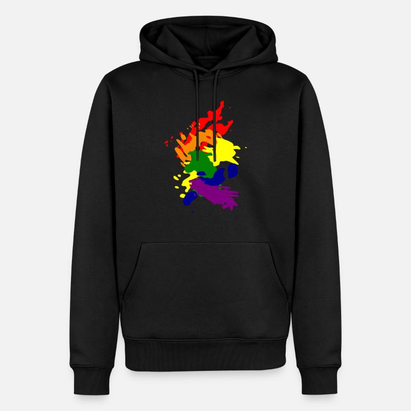 regenbogen - Männer Premium Bio Hoodie - Schwarz