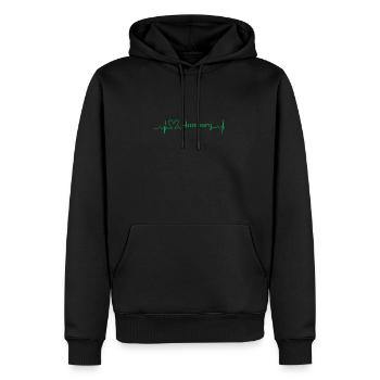 Hamburg - Männer Premium Bio Hoodie - Schwarz - Vorne - Nico (187cm)