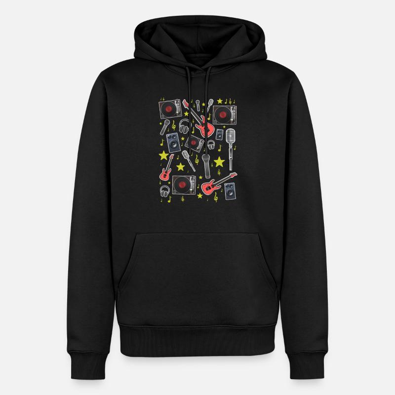 thème de la musique - Sweat à capuche Premium bio Homme - noir