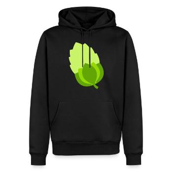 Hopfen - Männer Premium Bio Hoodie - Schwarz - Vorne - Nico (187cm)