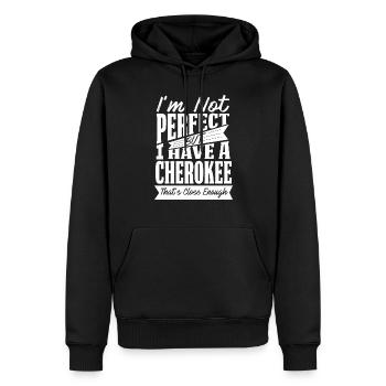 PERFEKT MIT CHEROKEE W - Männer Premium Bio Hoodie - Schwarz - Vorne - Nico (187cm)