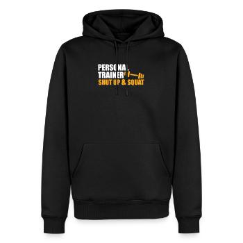 Funny Personal Trainer Design Personal trainer - Men’s Premium Organic Hoodie - black - Front - Nico (187cm)